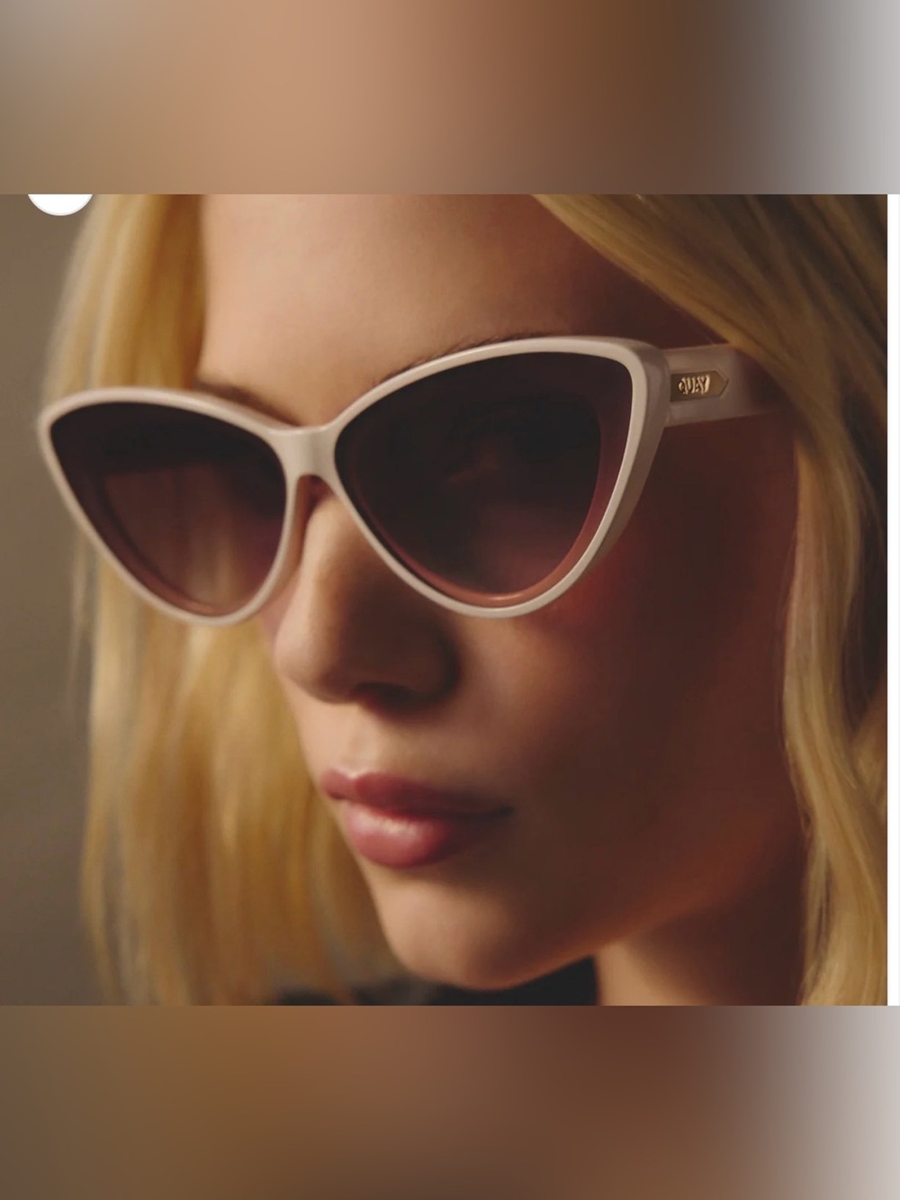 QUAY Tempted Sunglasses - Champagne/Brown Fawn